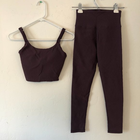 SHEIN Pants - NEW IN BAG * SHEIN 2 PIECE PURPLE MAUVE ATHLETIC YOGA WORKOUT GYM OUTFIT